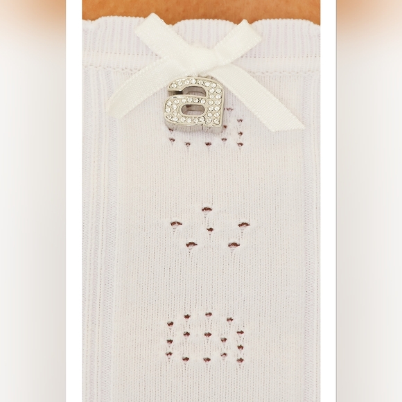 15. NWOT ALEXANDER WANG LOGO SCOOP LONG SLEEVE PULLOVER IN SOFT WHITE - Picture 5 of 10